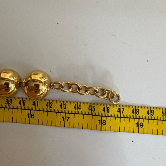 Monet Signed Gold Tone Necklace Chunky Half Domed Choker Statement Jewelry - Picture 4 of 8